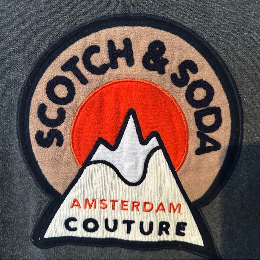 Scotch & Soda Sweater Amsterdam  Couture Logo Grey Crewneck Graphic Knit Mens M - Picture 4 of 10